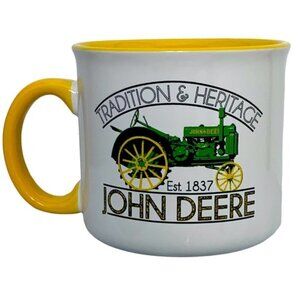 John Deere Jumbo Mug Tractor Tradition & Heritage Collector Gift White 21.5 OZ